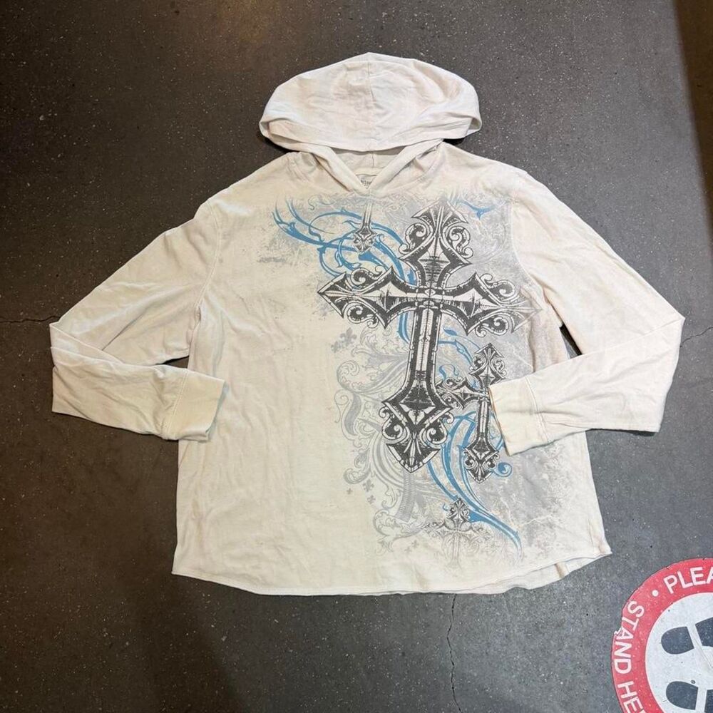 No-boundaries Men's Cream and White Sweatshirt